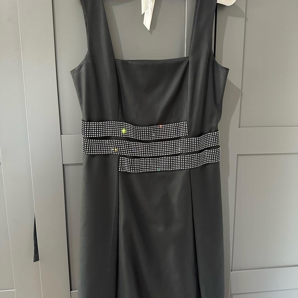 Tory Burch Black Strapless Dress with Embellished Waist